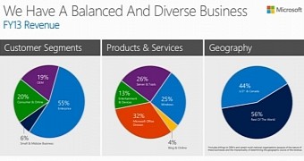 Microsoft's business split on customer categories