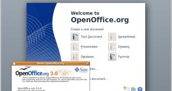 OpenOffice.org 3.0 running on Ubuntu 8.10 RC