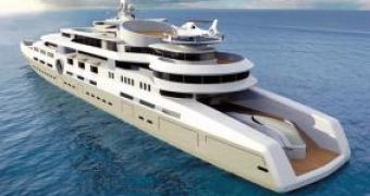Computer simulation of the world's biggest yacht