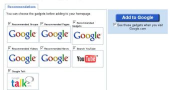 The link that allows you to configure the iGoogle account