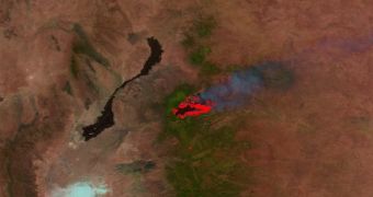 June 10, 2012 image of the Little Bear Fire, in New Mexico, as seen from the Suomi NPP satellite