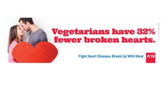 PETA wants people who fear having their heart broken to stay clear of meat