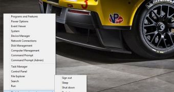 The Win+X Start Menu available in Windows 8.1