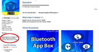Developer rise uP! Labs 'forgets' to mention which device generations are supported by its Bluetooth-focused application