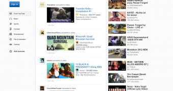 The experimental YouTube homepage