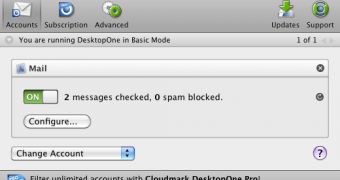 Cloudmark DesktopOne for Mac interface