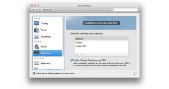 Setting captioning features in OS X