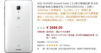 Huawei Ascend Mate 2 price tag