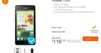 Huawei Ascend Y530 prepaid page