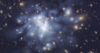 Hubble image showing gravitational lensing around the massive cluster Abell 1689, in the Virgo constellation