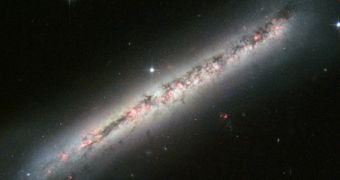 The edge-on spiral galaxy NGC 4643, as seen by Hubble