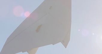 Huge Paper Plane Launched from Helicopter