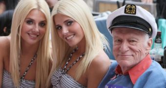 Hugh Hefner and the Shannon twins that he can’t tell apart