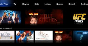 Hulu interface on Apple TV
