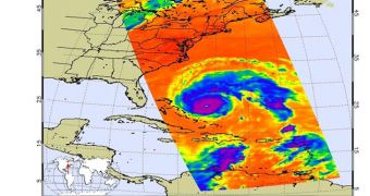 AIRS infrared image of Hurricane Earl on September 1, 2010