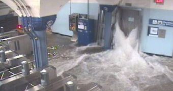 Hurricane Sandy floods the NYC subway system
