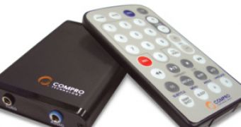 Hybrid DVB-T and Analog TV Box from Compro