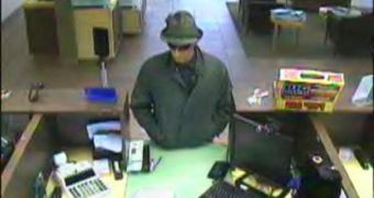 Andrew Maberry is captured on CCTV mid-bank robbery