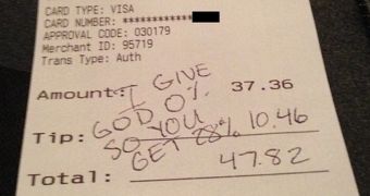 Receipt pokes fun at pastor's "God" comment