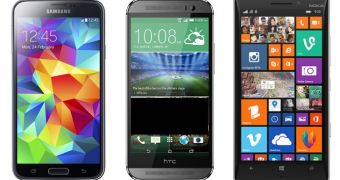 Samsung Galaxy S5, HTC One M8, Nokia Lumia 930