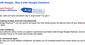 Google Checkout's page