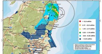 Radiation levels at and around Fukushima, as seen during flights carried out in April