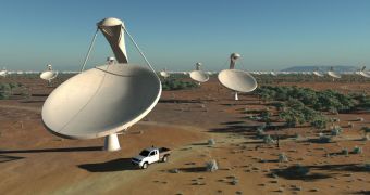 This is a rendition of the complete SKA radio telescope