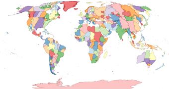 The different time zones of the world based on tz database distribution