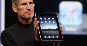 Steve Jobs launching the original Apple iPad