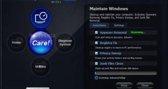 Advanced SystemCare scanning for adware and spyware