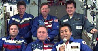 The six astronauts currently aboard the ISS