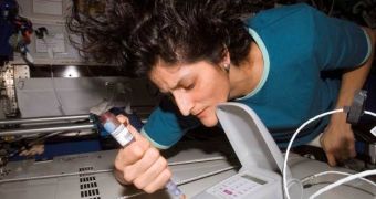Astronaut Suni Williams is seen here using the LOCAD-PTS life-detecting system