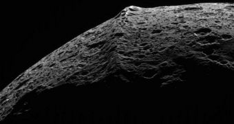 This is a close-up of Iapetus' equatorial ridge
