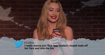Iggy Azalea reads a mean tweet on Jimmy Kimmel special video