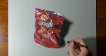 Marcello Barenghi draws an empty bag of chips