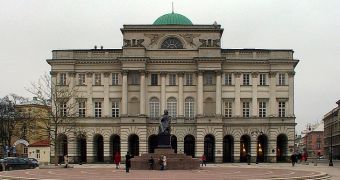 Staszic Palace, seat of the Polish Academy of Sciences in downtown Warsaw, Poland