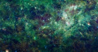 This enormous section of the Milky Way galaxy is a mosaic of images from the now-decommissioned WISE telescope