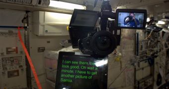 An impromptu TV studio aboard the ISS