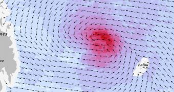 Dvorak technique dataset showing Typhoon Haiyan's top wind speeds as it neared the Philippines last week