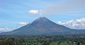 This is Mount Sinabung, as seen on September 13, 2010