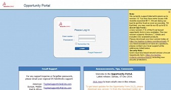 Log-in page points clients to new version download