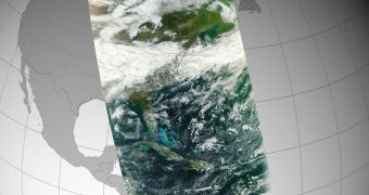This is the first infrared image captured using the VIIRS instrument aboard the NPP