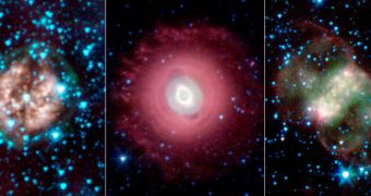 NASA's Spitzer Space Telescope images three nebulae to celebrate Halloween