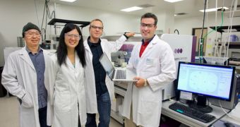 Timothy Ham, Joanna Chen, Rafael Rosengarten and Nathan Hillson (from left to right) make up the team that developed the j5 DNA construction software