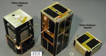 The three tiny satellites will separate in space, pulling a 1-kilometre-long tether taut as they do.