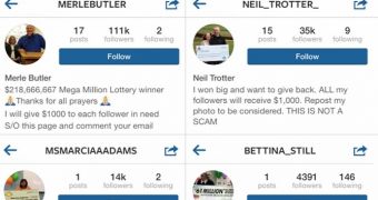 Instagram lottery scam