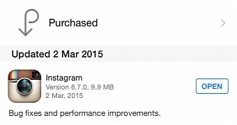 Instagram app updated to version 6.7.0