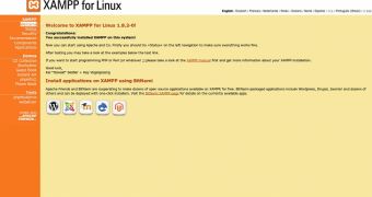 Xampp for Linux in the Firefox browser