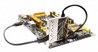 An ASUS motherboard with Thunderbolt 2 card