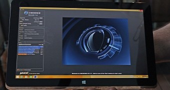The 12.5-inch Core m tablet running Cinebench R11.5